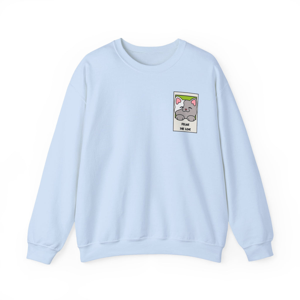 Pocket Cat Graphic Valentine's Day Sweatshirt Unisex 50/50 Cotton-Poly Sweatshirt w74