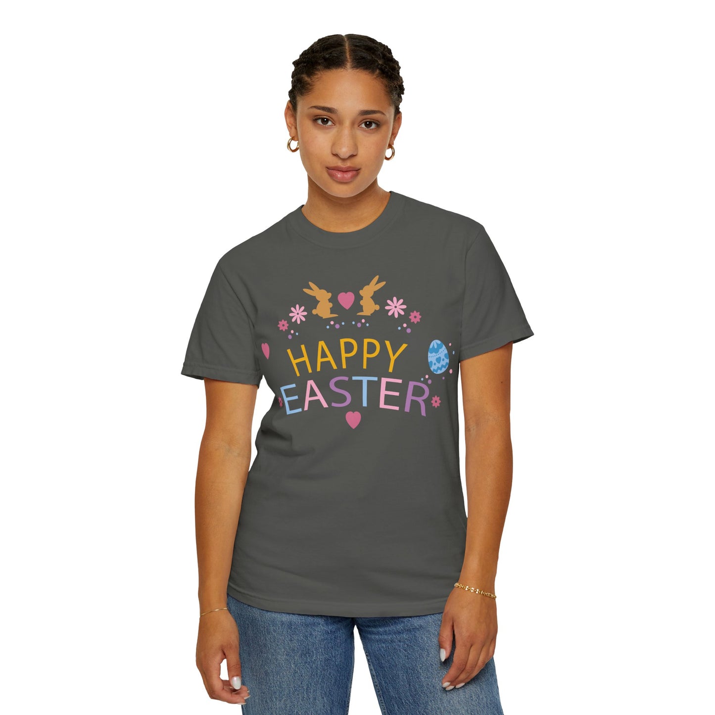 Easter Bunny Heart T-Shirt, Tee Shirt with Easter Signature, T Shirt with Easter Prints, Tee Shirt with Easter Design 2