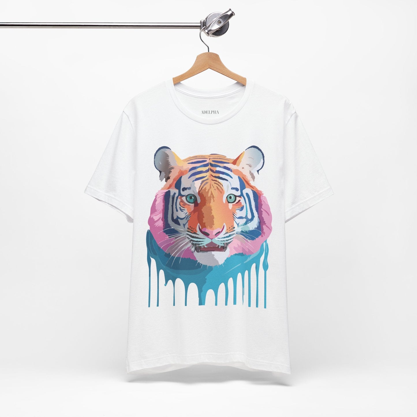 Tiger Shirt Graphic Tee Unisex Jersey Short Sleeve Art Design By Adelpha Vintage Inspired Artwork