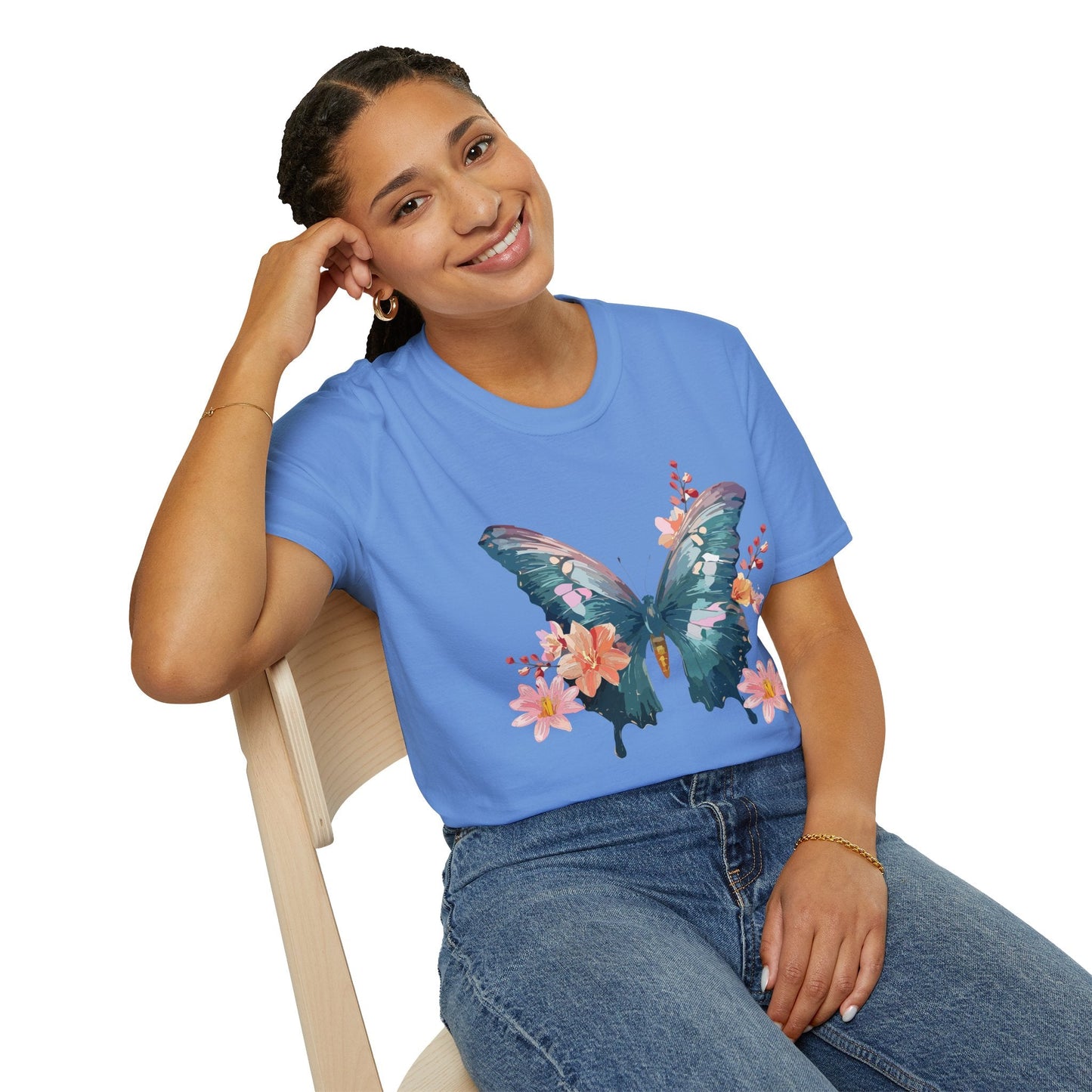 Butterfly T Shirt Unisex Gildan Softstyle 64000 100 Percent Ring Spun Cotton Monarch Tee