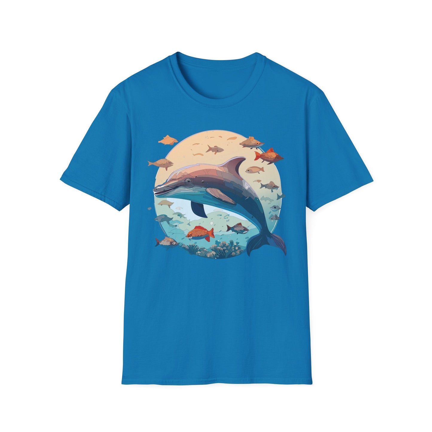 Dolphin Shirt Unisex Softstyle T Shirt 64000 100 Percent Ring Spun Cotton Tee For Everyday Comfort