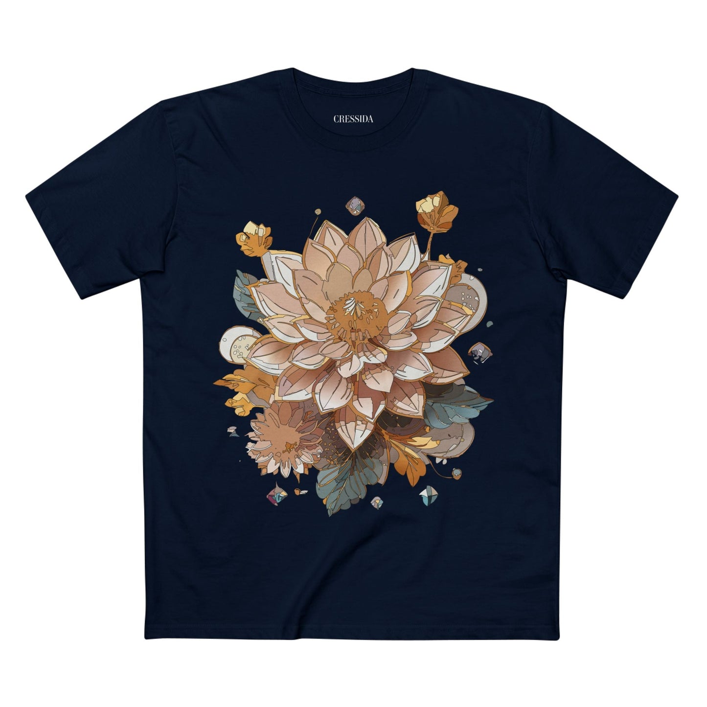 Floral Graphic T-Shirt Unisex 100 Cotton Art Design with Antique Flowers Tee 9