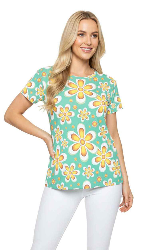 Women Poly Shirt with Floral Print F225