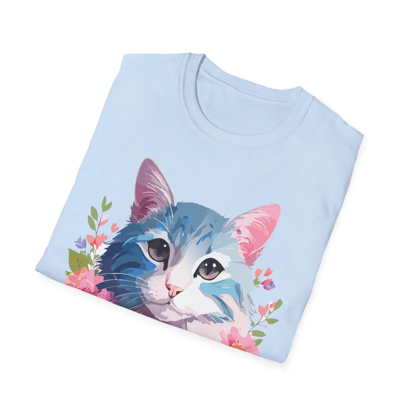 Cat Shirt Unisex Cat Tee Kitten Print Gildan Softstyle 64000