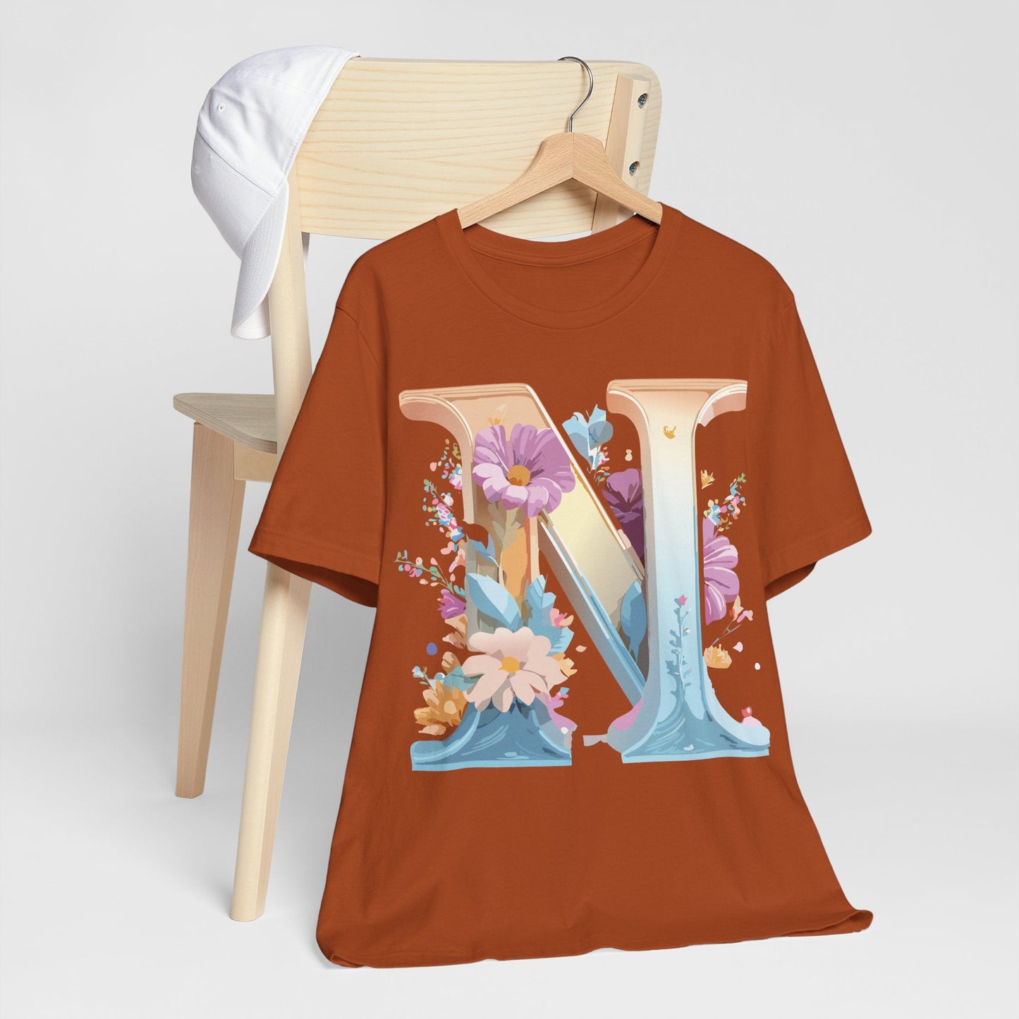 Letter N Shirt Unisex Graphic Tee By Adelpha Vintage Inspired Artwork Short Sleeve
