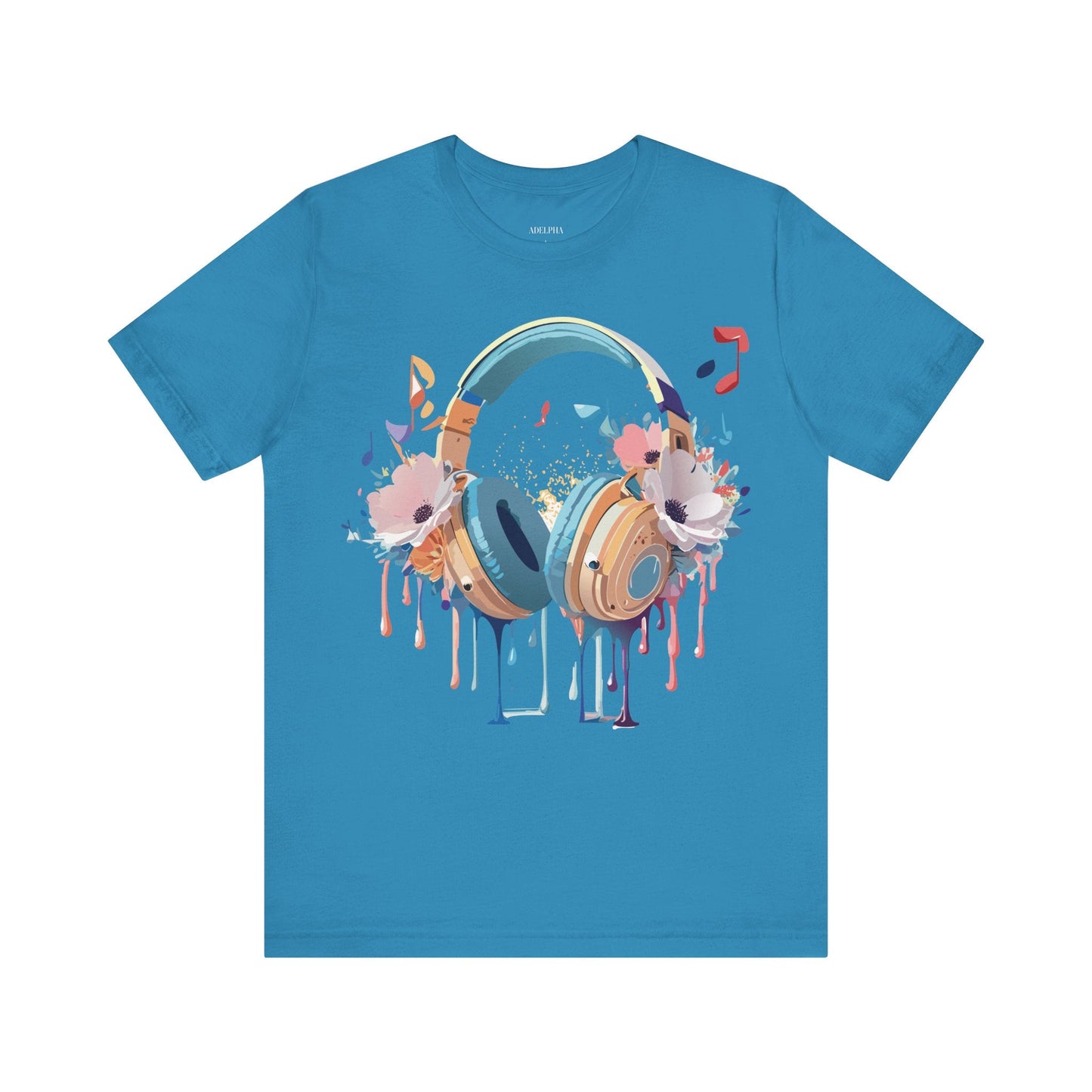 Music Graphic Unisex 100 Cotton Vintage Art with Musical Elements Tee 102