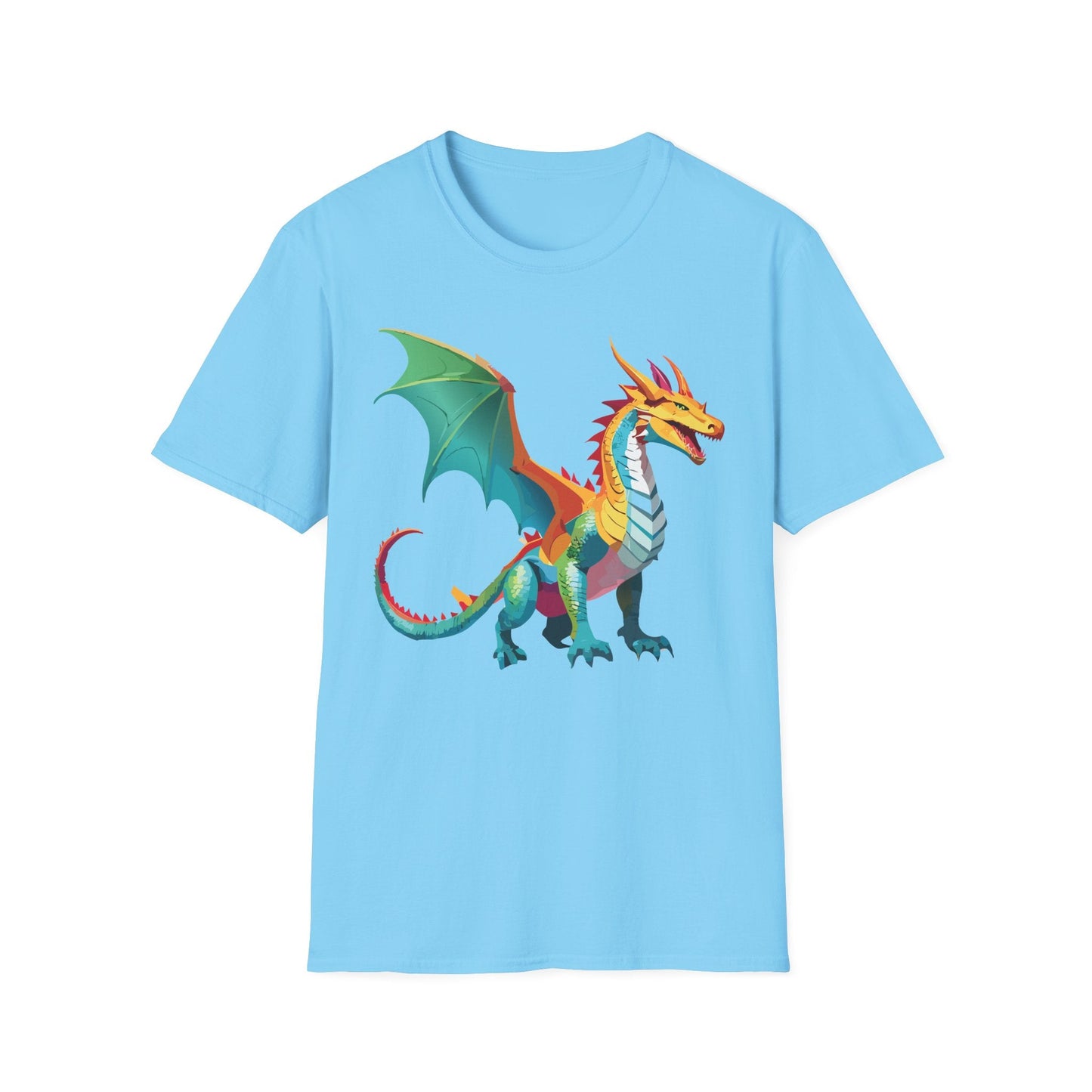 Dragon T Shirt Unisex Animal Design Tee Softstyle Gildan 64000 100 Percent Ring Spun Cotton