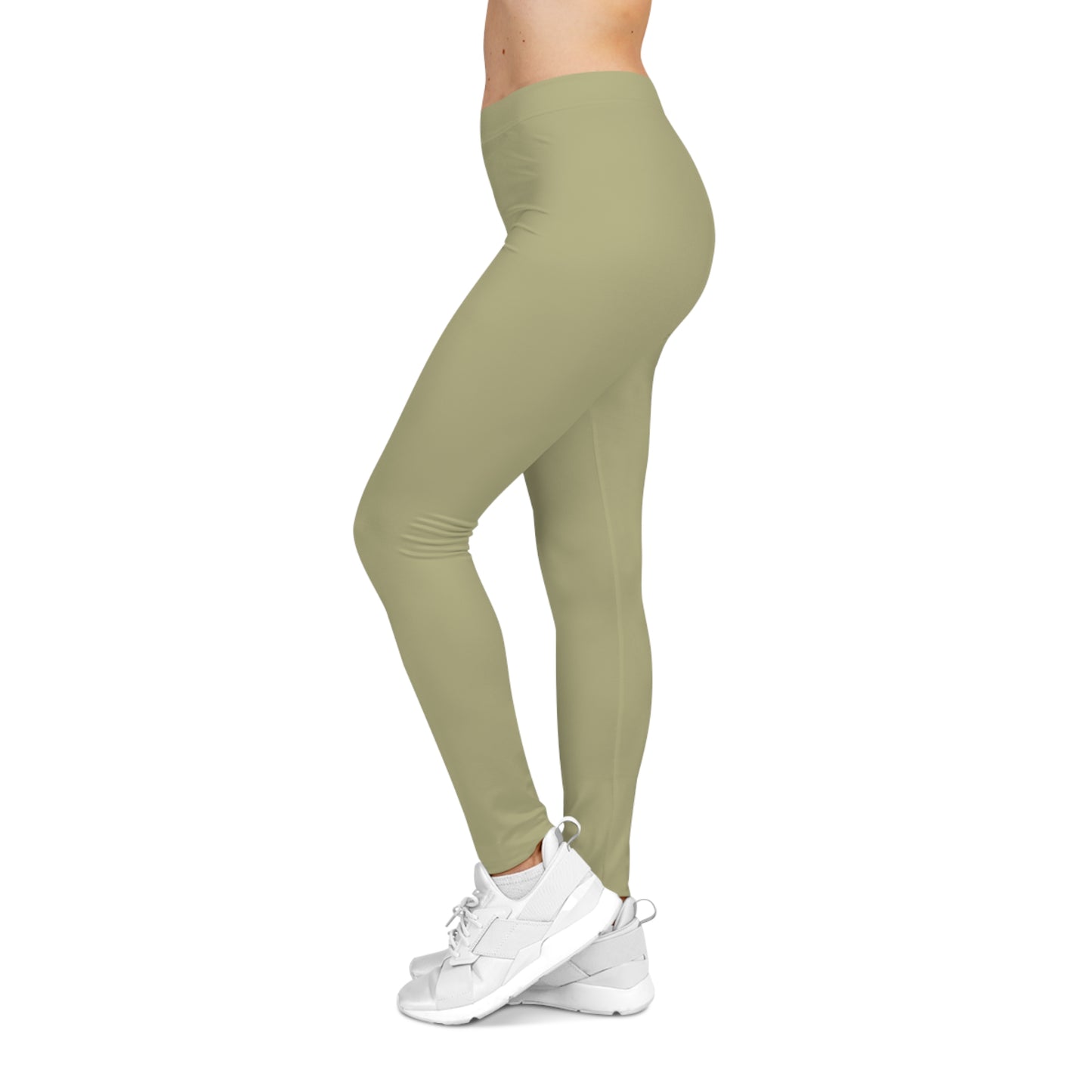 Dry Sage Color Women's Poly-Span Casual Leggings XS-2XL