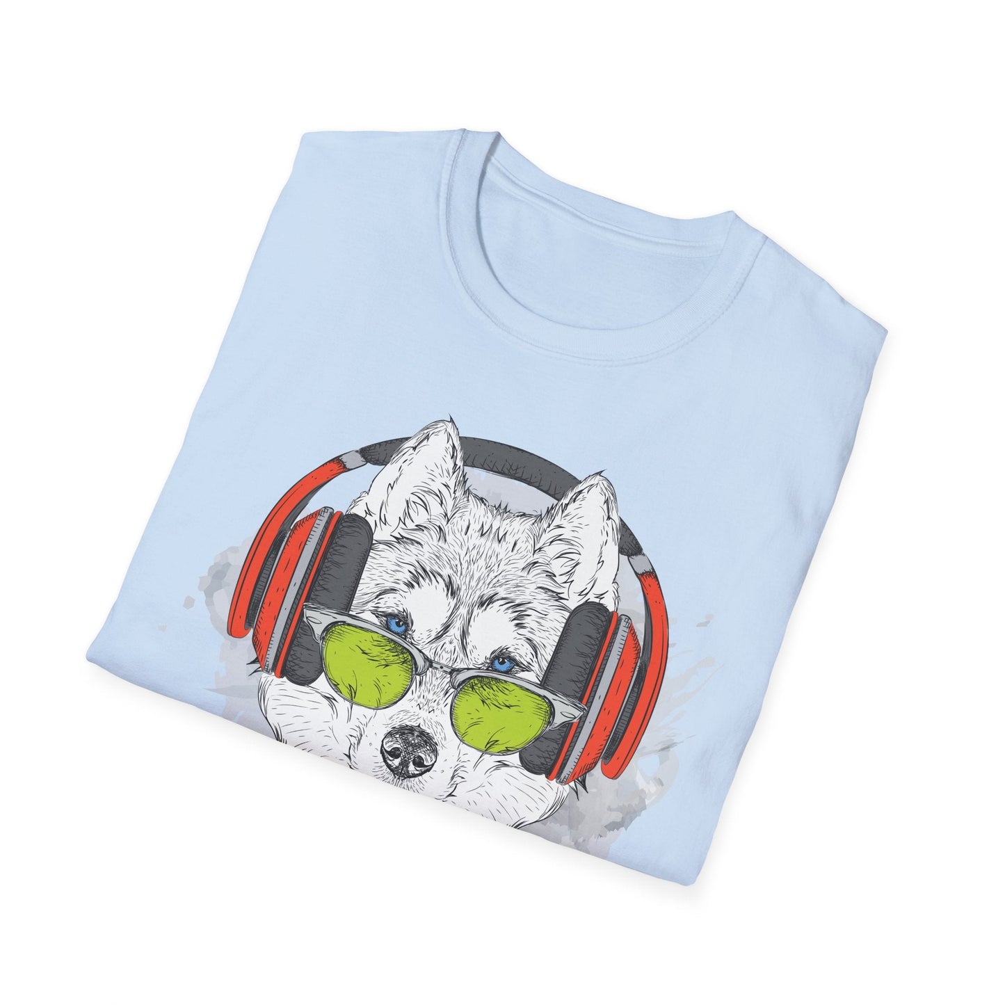 I Love Music Animals Shirt With Headphones Unisex Softstyle Tee Premium Comfort Short Sleeve