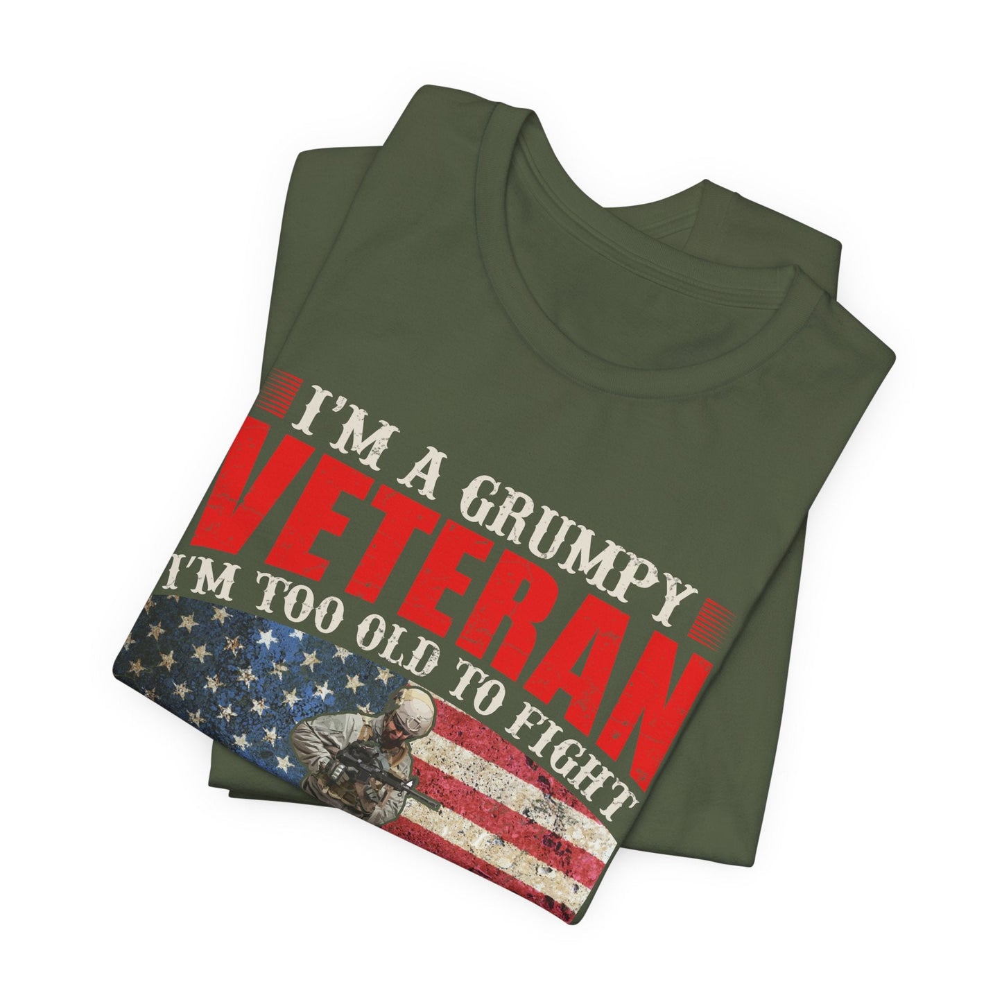 Army Veteran Patriotic Graphic Design Unisex Cotton T-Shirt v38