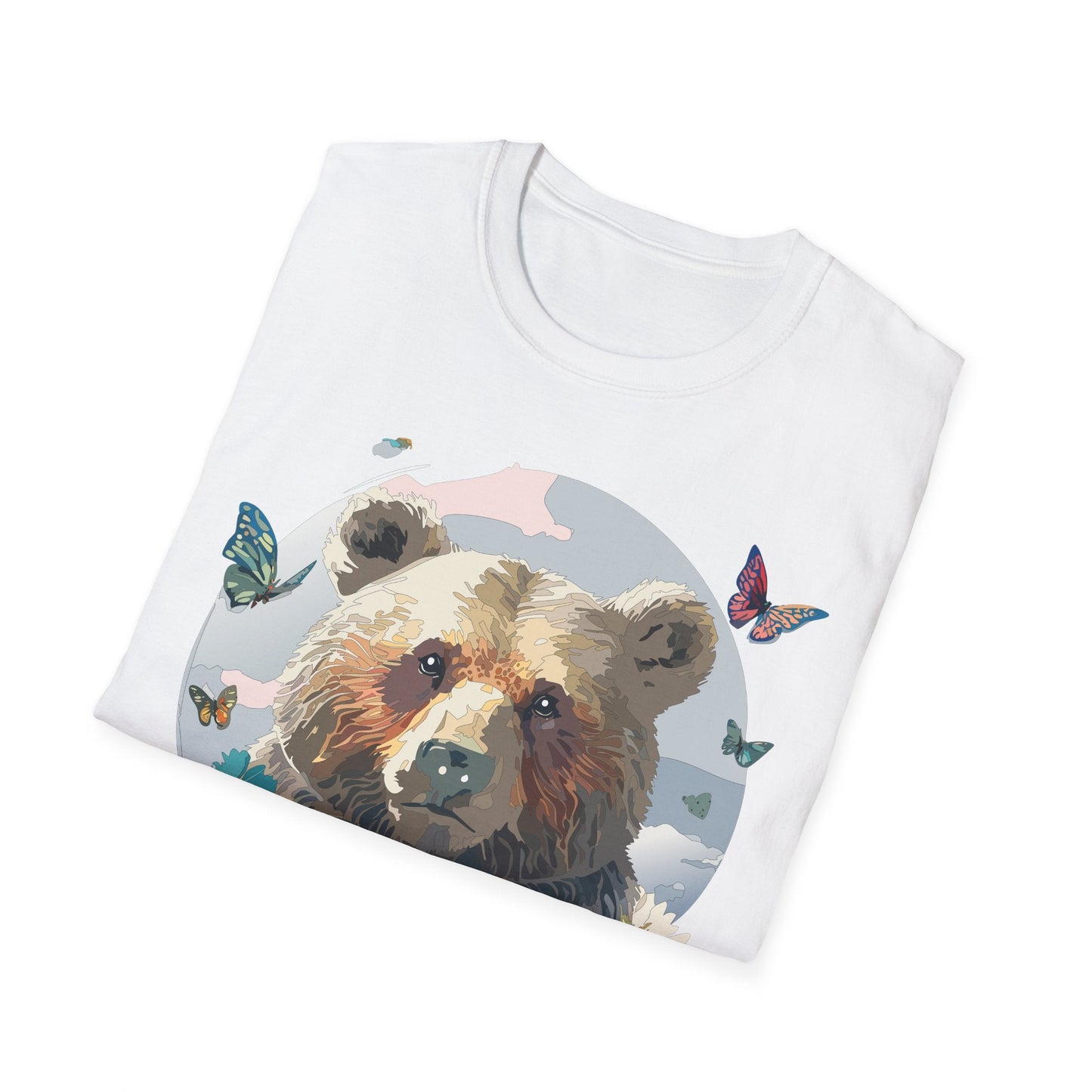 Bear T Shirt Unisex Gildan Softstyle Cotton Tee With Teddy Bear Design Lightweight Comfort