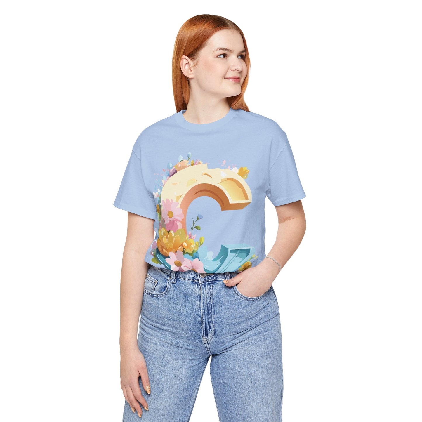Letter C Shirt Unisex Graphic Tee By Adelpha With Vintage Inspired Artwork Design Premium Edition