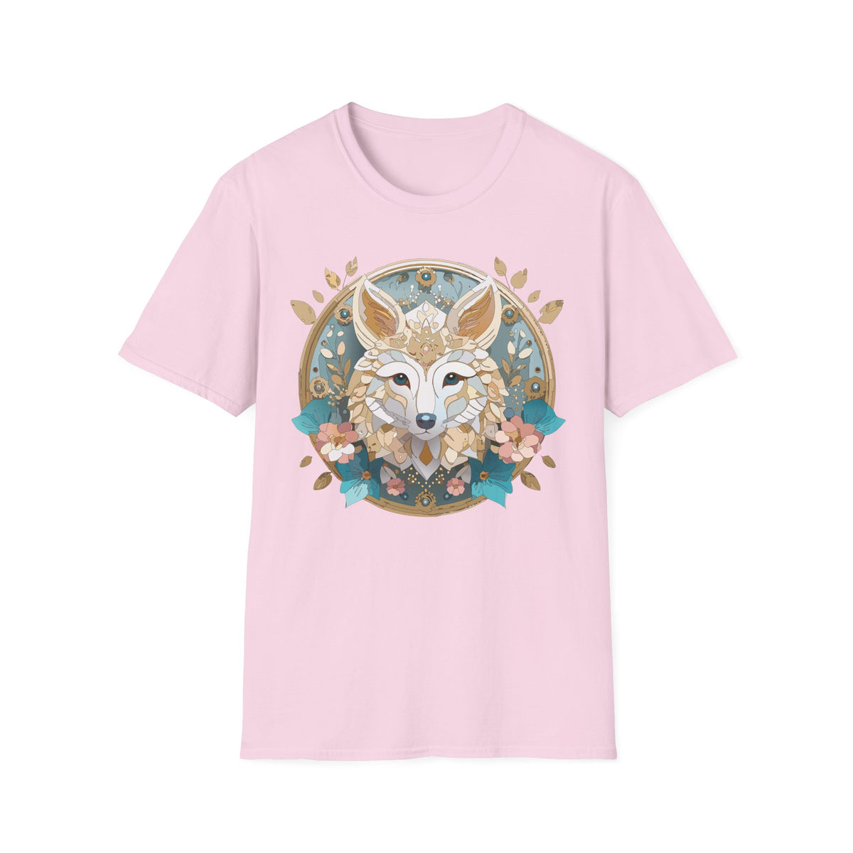 Floral Fox Mandala T-Shirt | Boho Fennec Fox Illustration