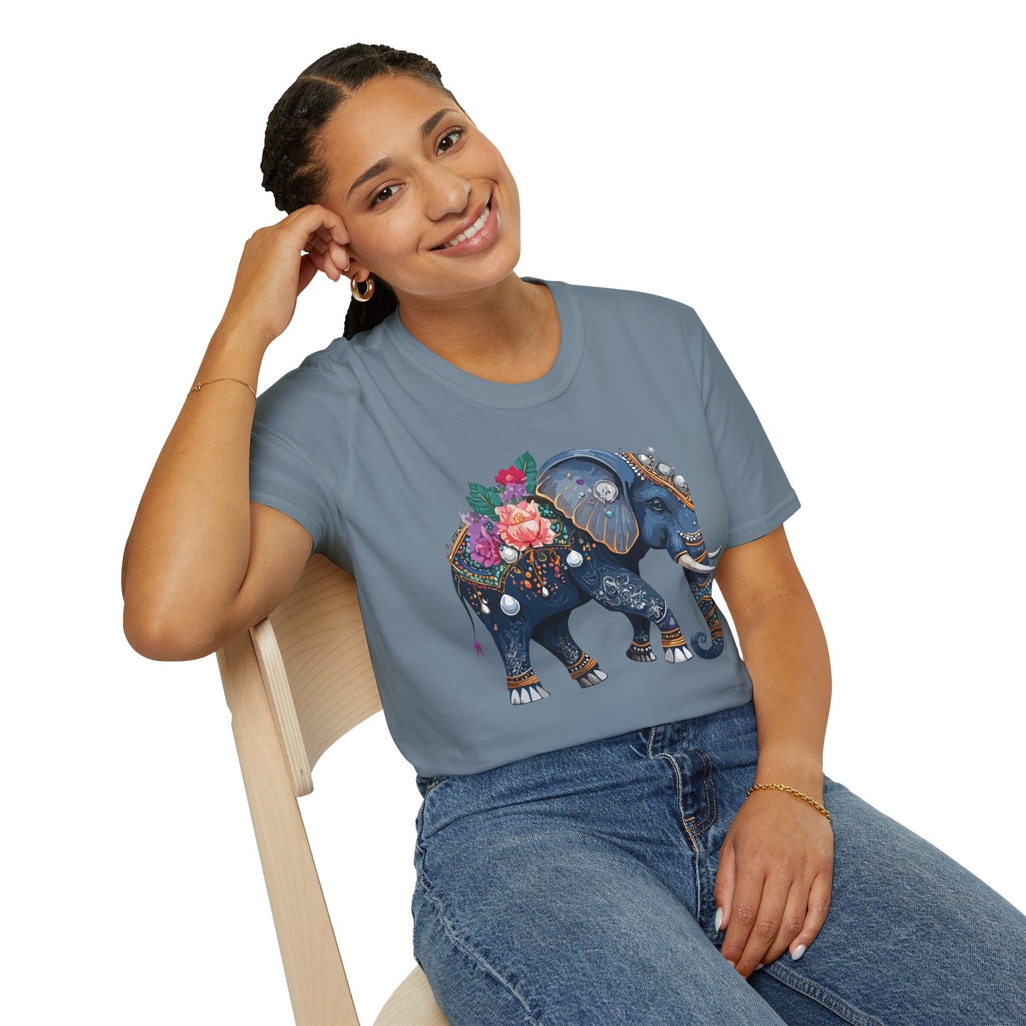 Elephant T Shirt Unisex Softstyle Tee Gildan 64000 100 Percent Cotton Comfort Everyday