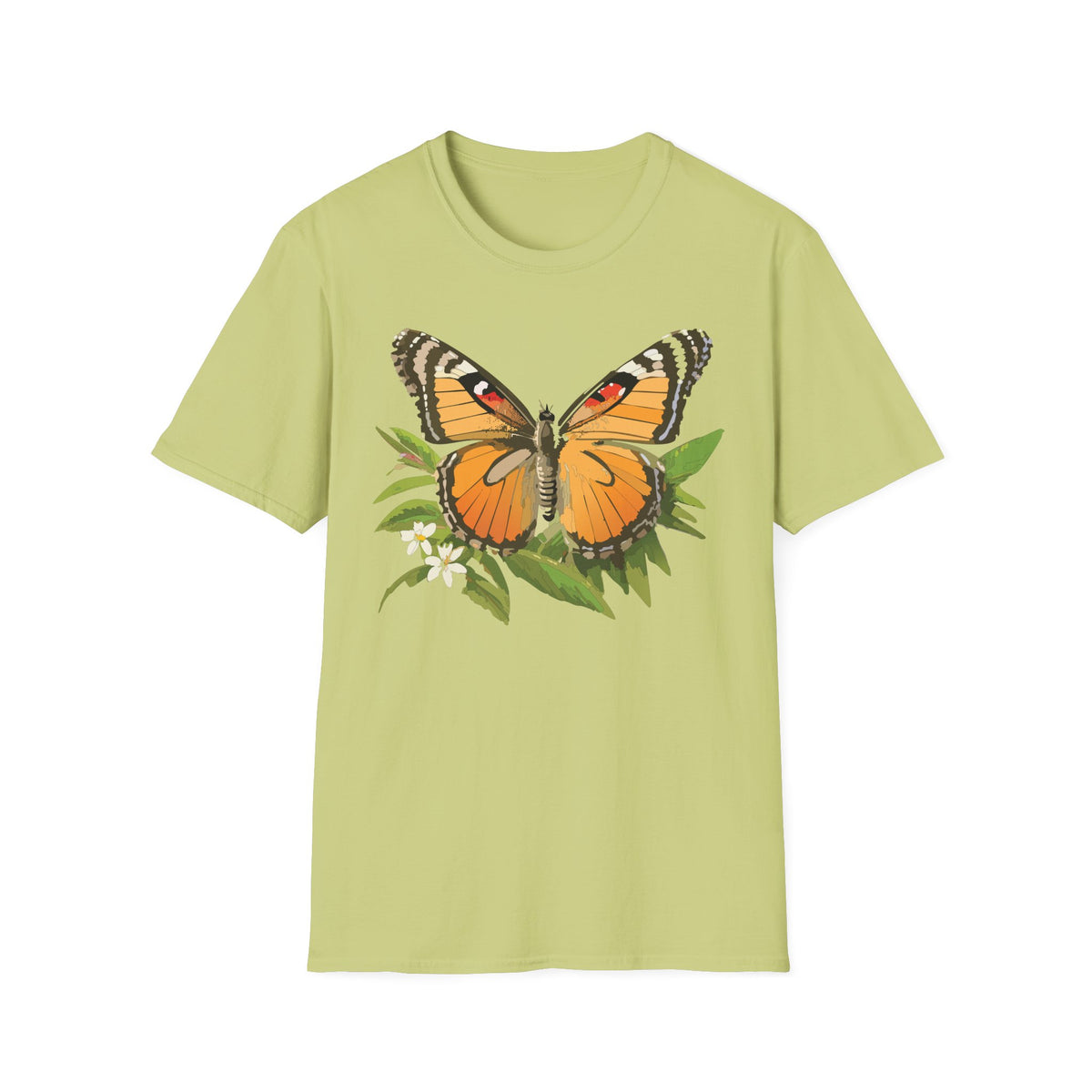 Butterfly Nature T-Shirt — Orange Monarch Illustration Graphic Tee Unisex 100 Cotton Gildan T-Shirt
