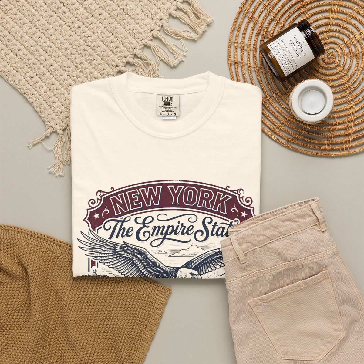 New York State Vintage Travel Tourist Graphic Tee Unisex 100 Cotton Comfort Colors T-Shirt