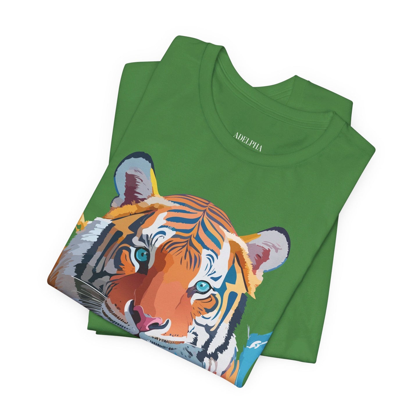 Tiger Graphic Tee Unisex Short Sleeve Shirt Featuring Vintage Inspired Artwork By Adelpha