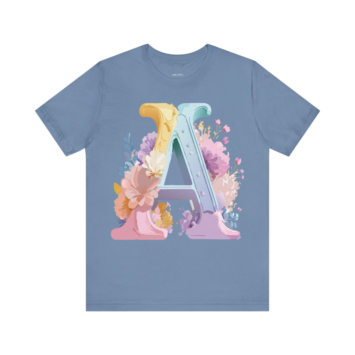 Letter A Graphic Unisex Cotton Bella+Canvas Tee with Art Letter Design