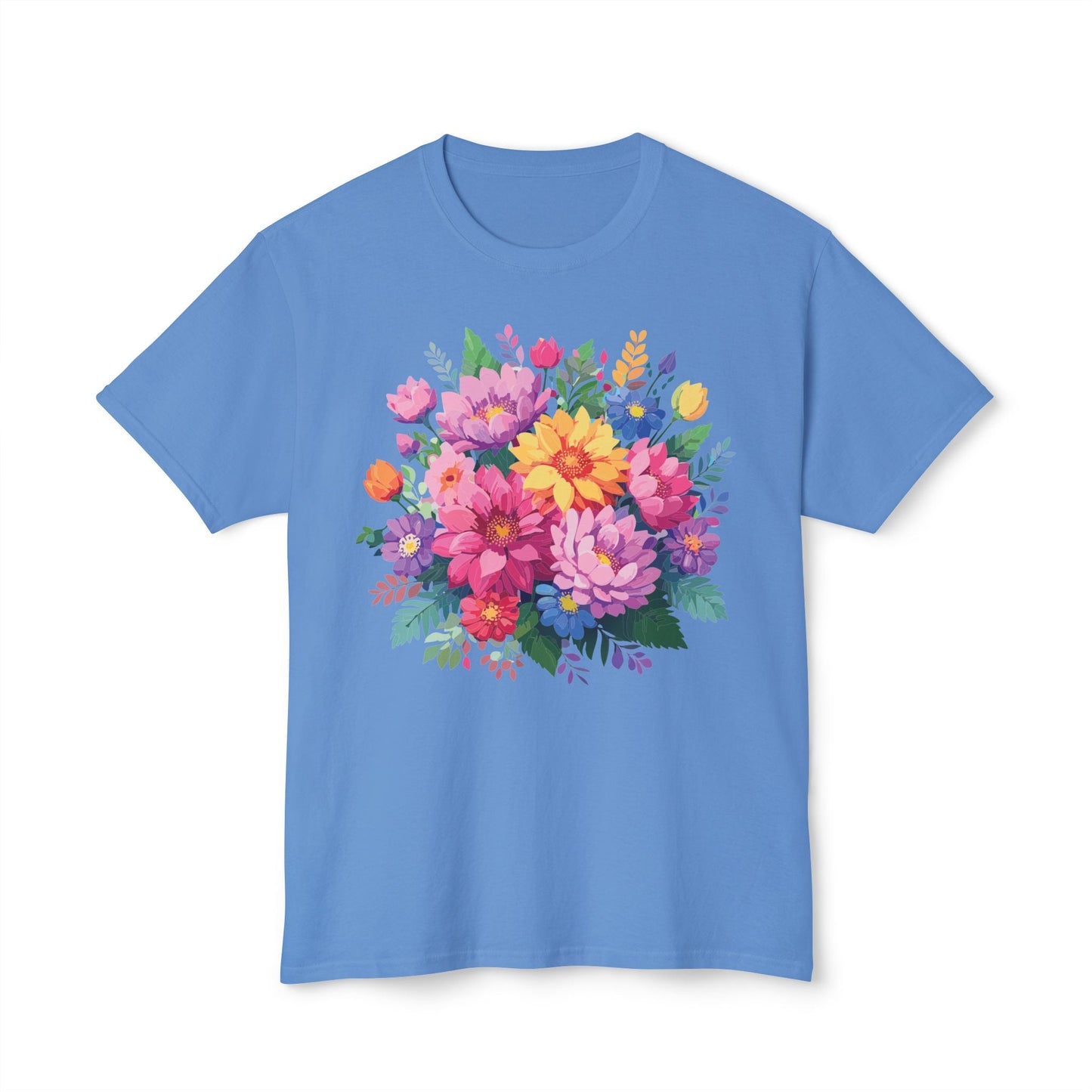 Unisex Floral T Shirt With Full Color Art Print Made In USA 100 Percent Cotton Breathable