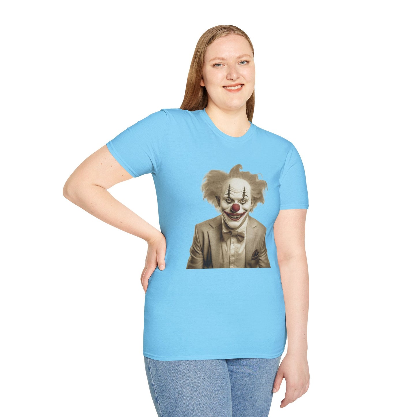Unisex Clown Shirt Funny Man Circus Tee Softstyle 64000 Cotton Gildan Tee Lightweight Breathable