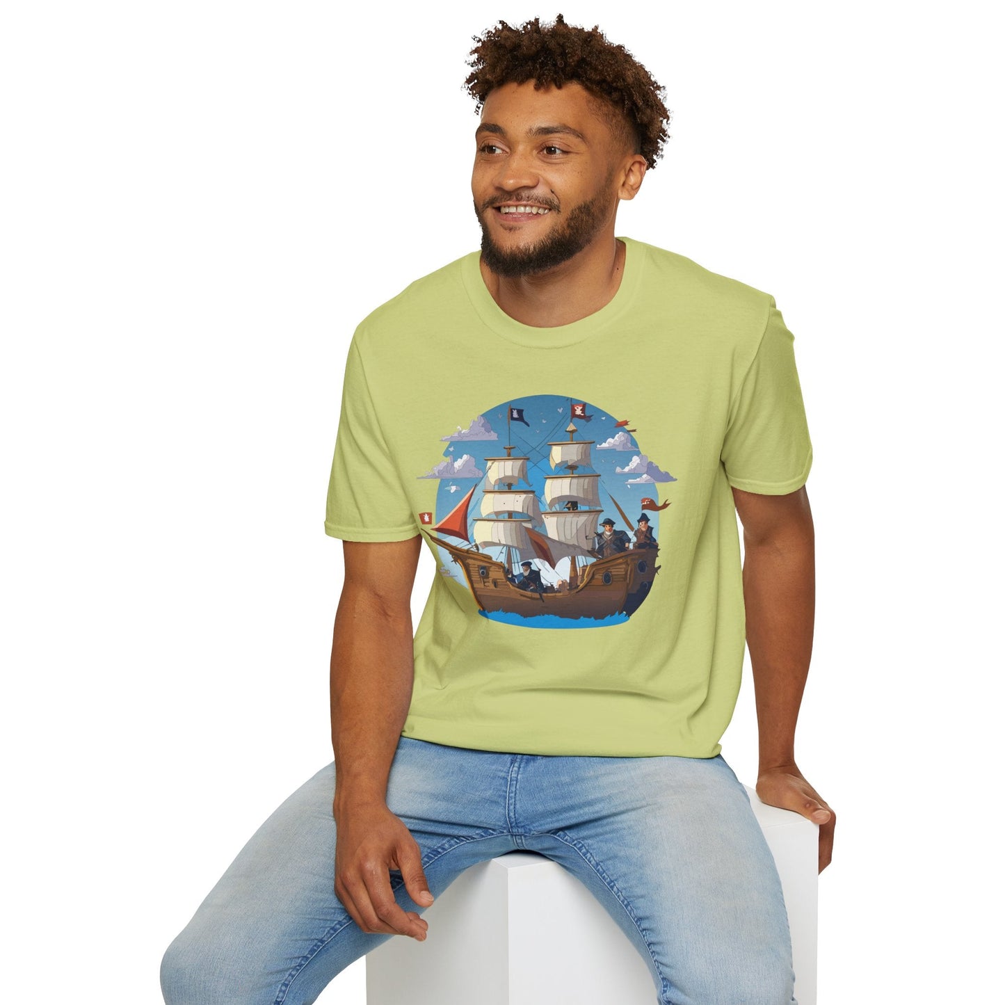 Ship T Shirts Frigate Vessel Tee Unisex Gildan Softstyle 64000 100 Percent Cotton