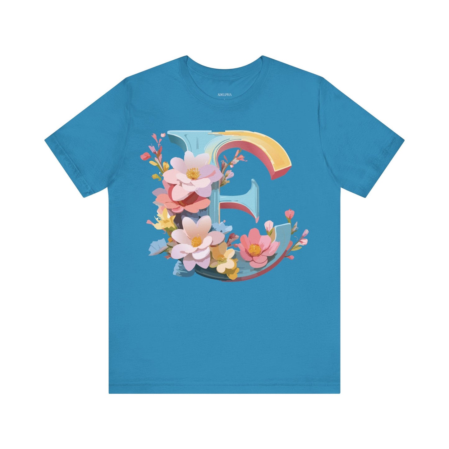 Letter E Shirt Unisex Graphic Tee By Adelpha Vintage Inspired Short Sleeve Casual