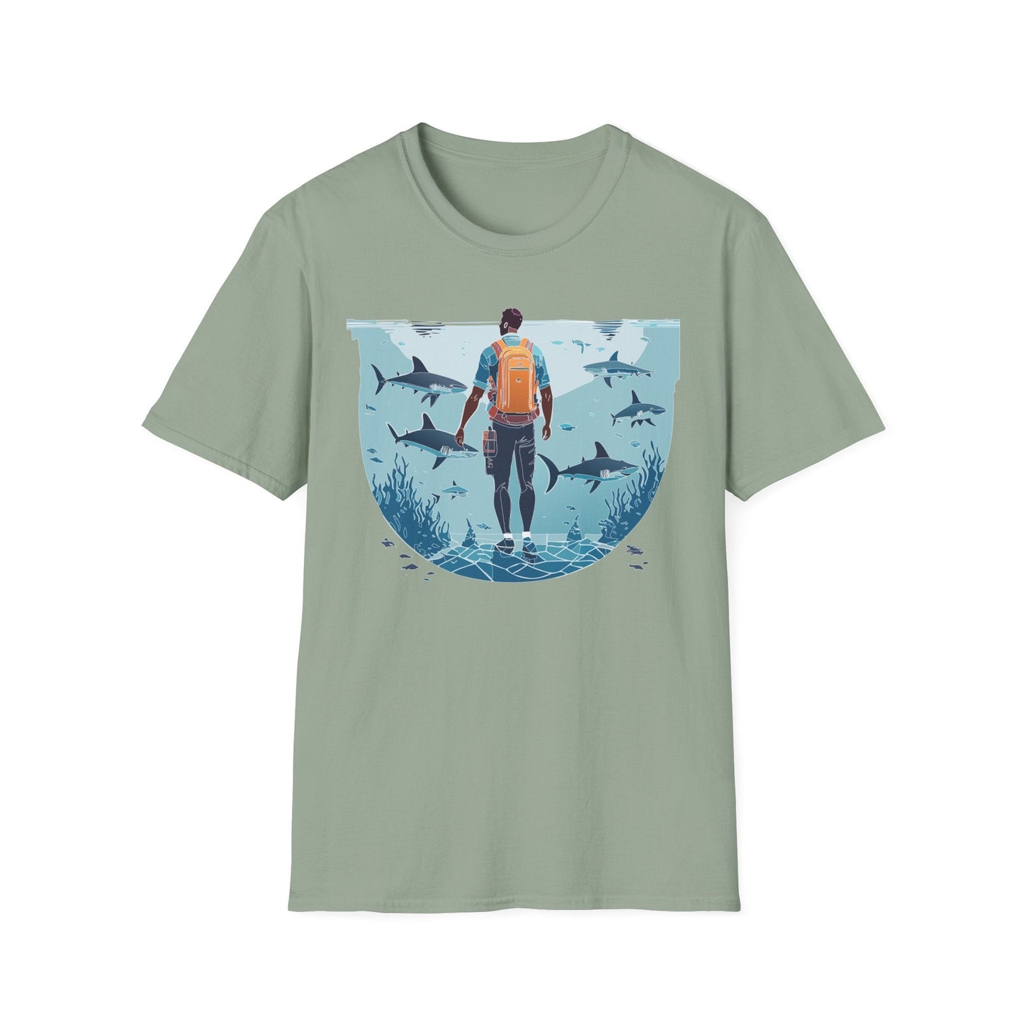 Ocean Tee Shirt Unisex Softstyle T Shirt With Ocean Art Design U Boat Theme Graphic Artwork Edition