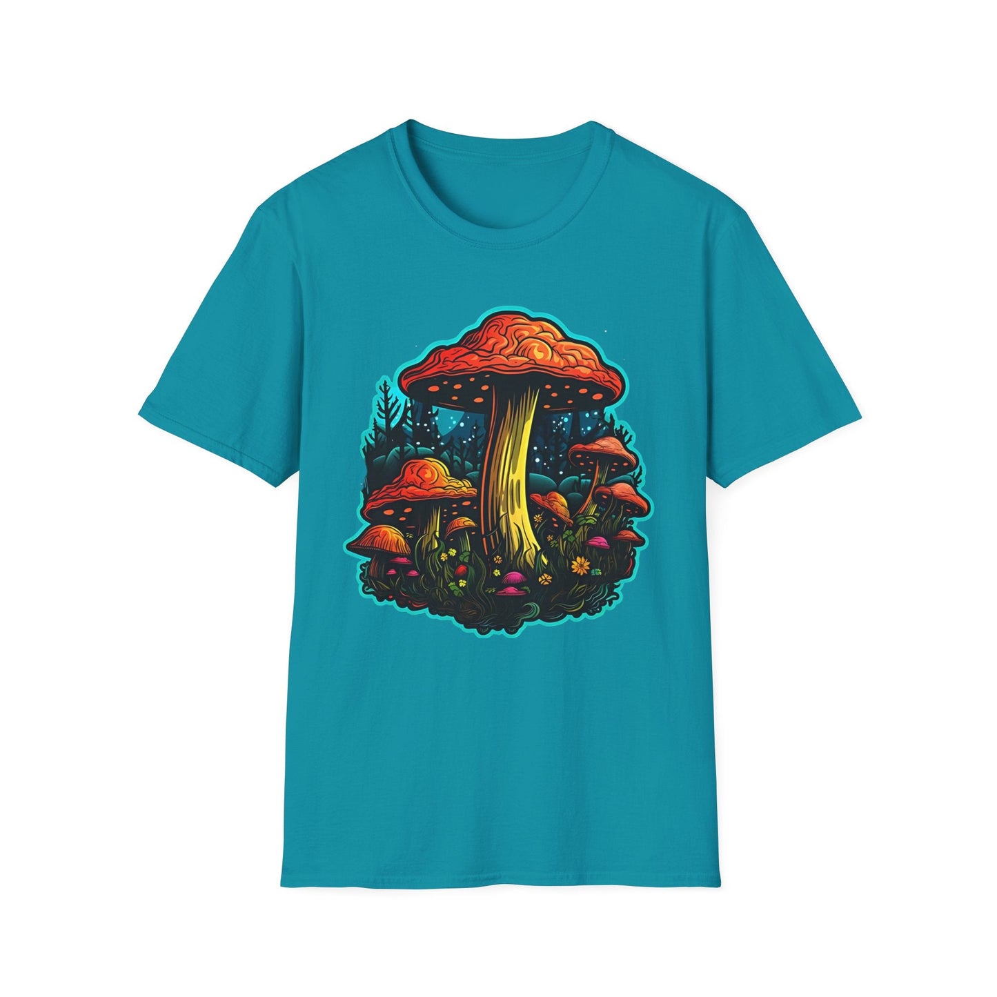 Mashroom Tee Shirt Unisex Softstyle 64000 With Funny Mashroom Fungus Graphic Design