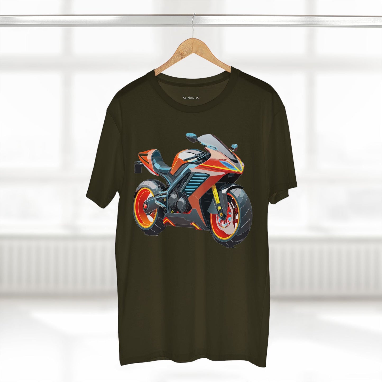 Moto Bike Graphic Unisex 100 Cotton Staple Tee 32