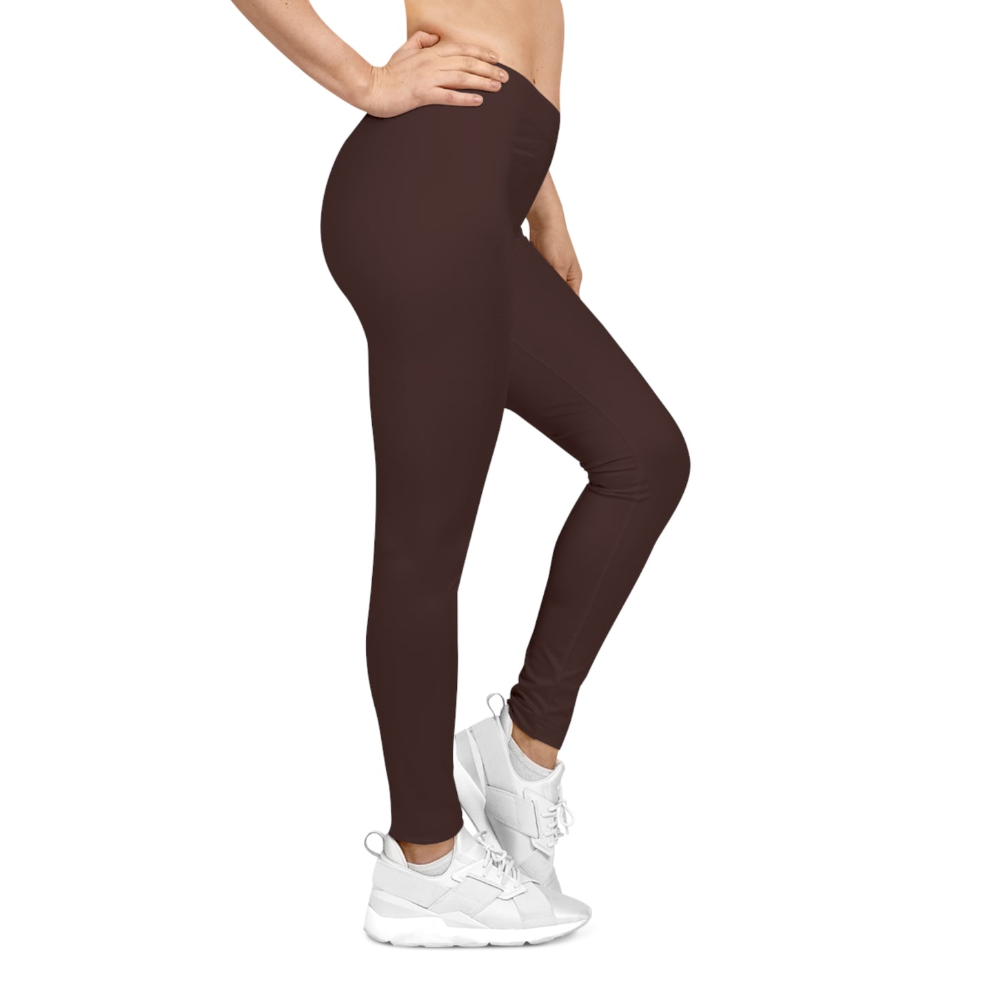 Rich Mahogany Color Women's Poly-Span Casual Leggings XS-2XL