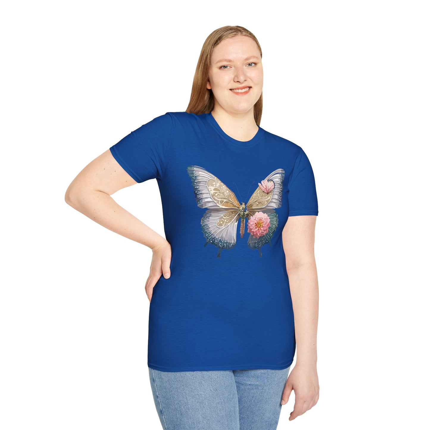 Unisex Monarch Butterfly T Shirt Softstyle Gildan 64000 100 Percent Ring Spun Cotton Tee