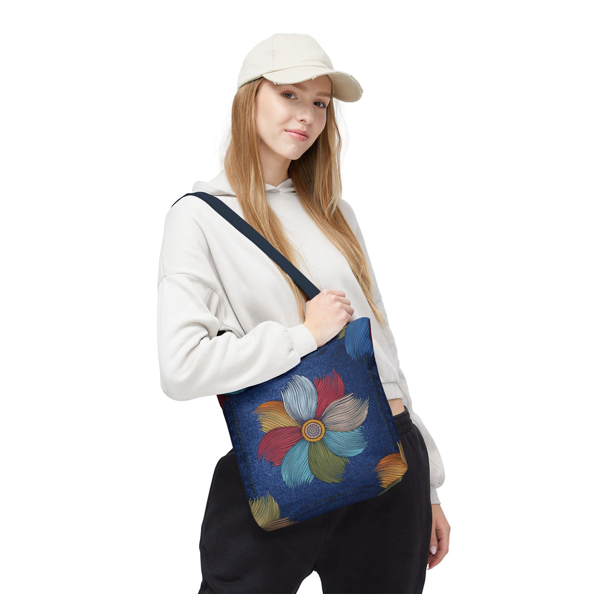 Denim Fabric Imitation Print Unisex Canvas Bag Poly Spun 3 Sizes Tote Bag 175