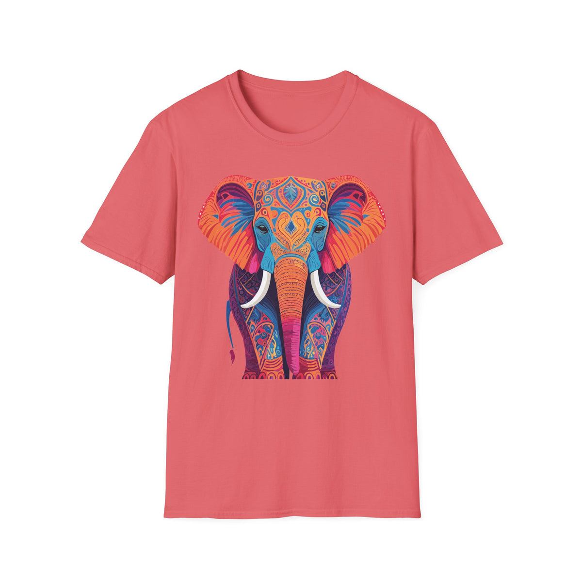 Colorful Mandala Elephant T-Shirt | Boho Animal Graphic Tee