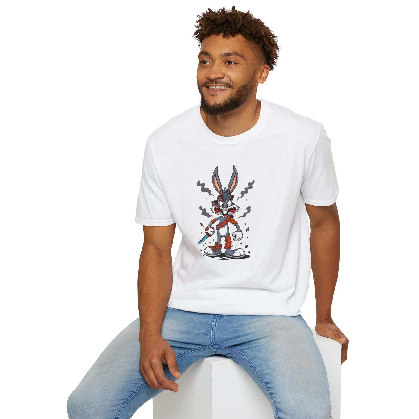 Bugs Bunny T Shirt 100 Percent Ring Spun Cotton Gildan Softstyle Unisex Cartoon Graphic Design