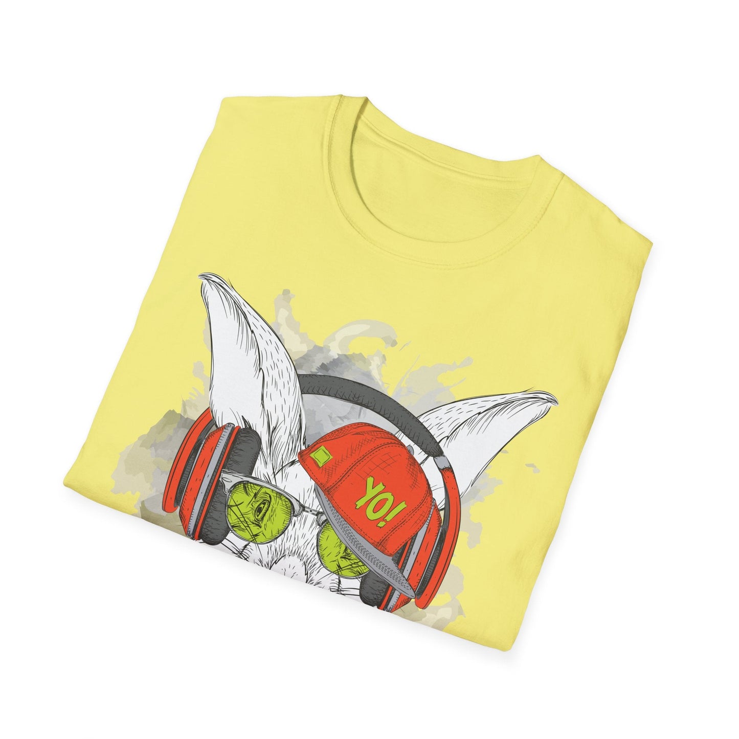 Unisex Music Animals Shirt With Headphones Softstyle Short Sleeve Tee Gildan 64000