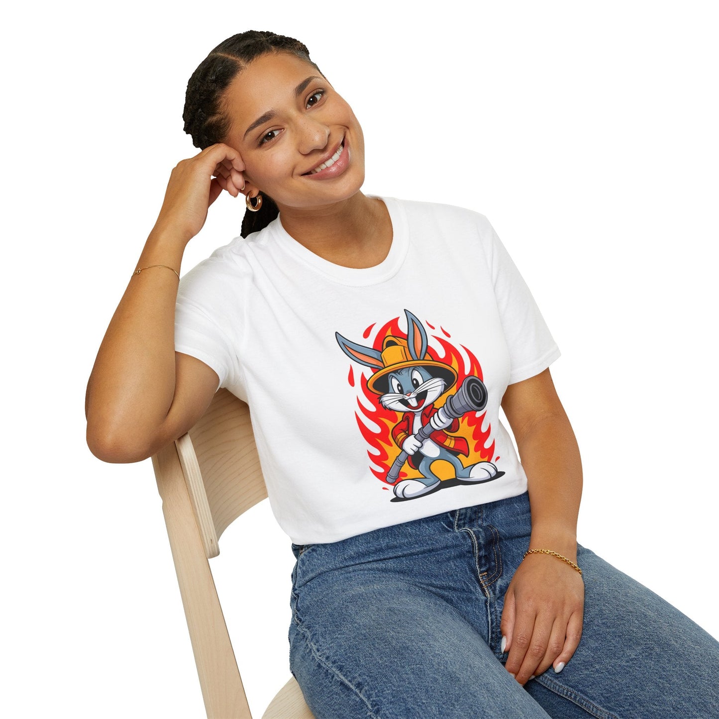 Bugs Bunny T Shirt Unisex Cartoon Graphic Tee 100 Percent Ring Spun Cotton Softstyle