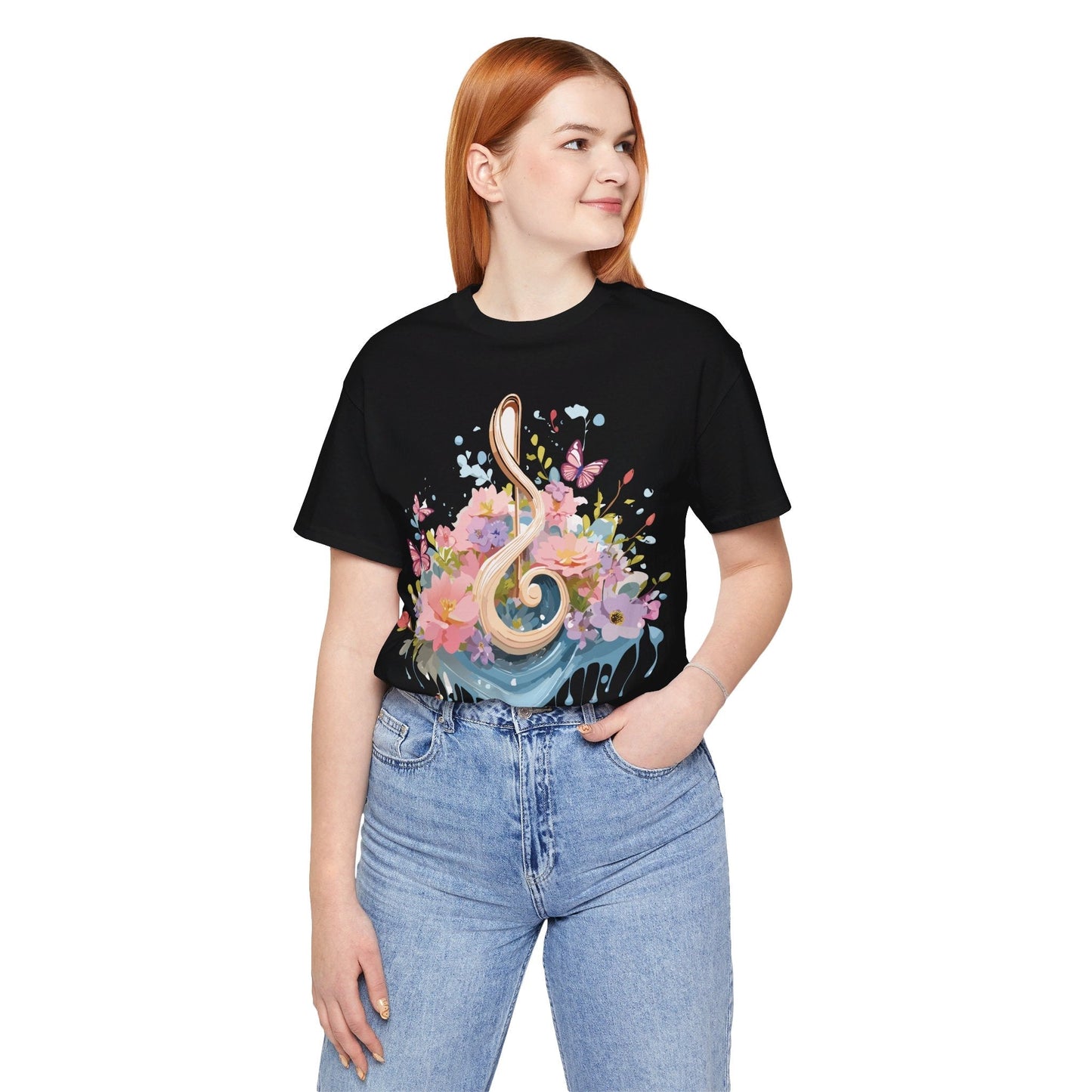 Music Graphic Unisex 100 Cotton Vintage Art with Musical Elements Tee 68
