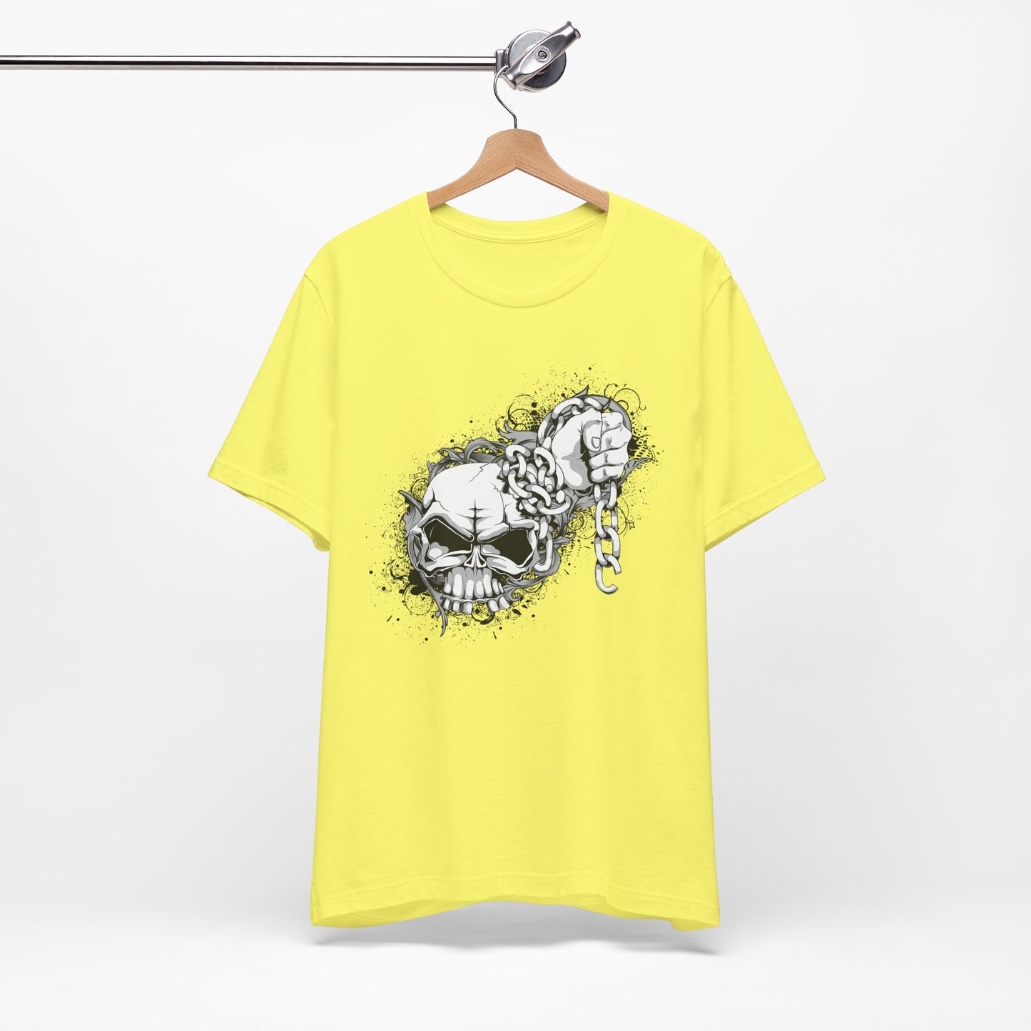 Chain Skull Graphic Design Tee, Skull Shirt, Vintage Tees, Art Design T-Shirt, Vintage Graphic Tee, Art Shirts with Skulls