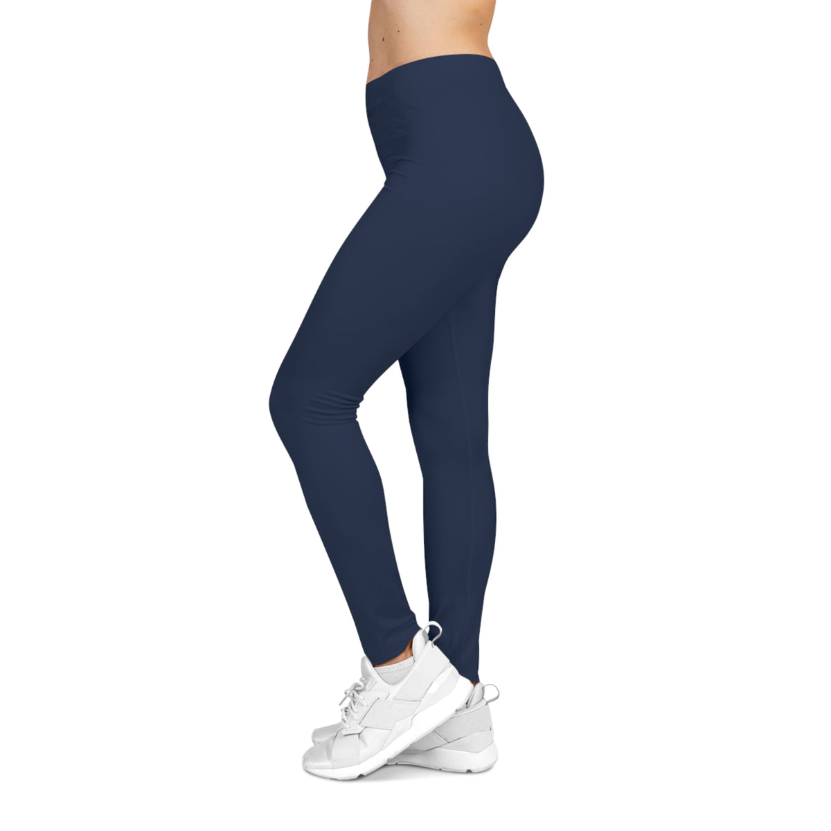 Prussian Blue Color Women's Poly-Span Casual Leggings XS-2XL