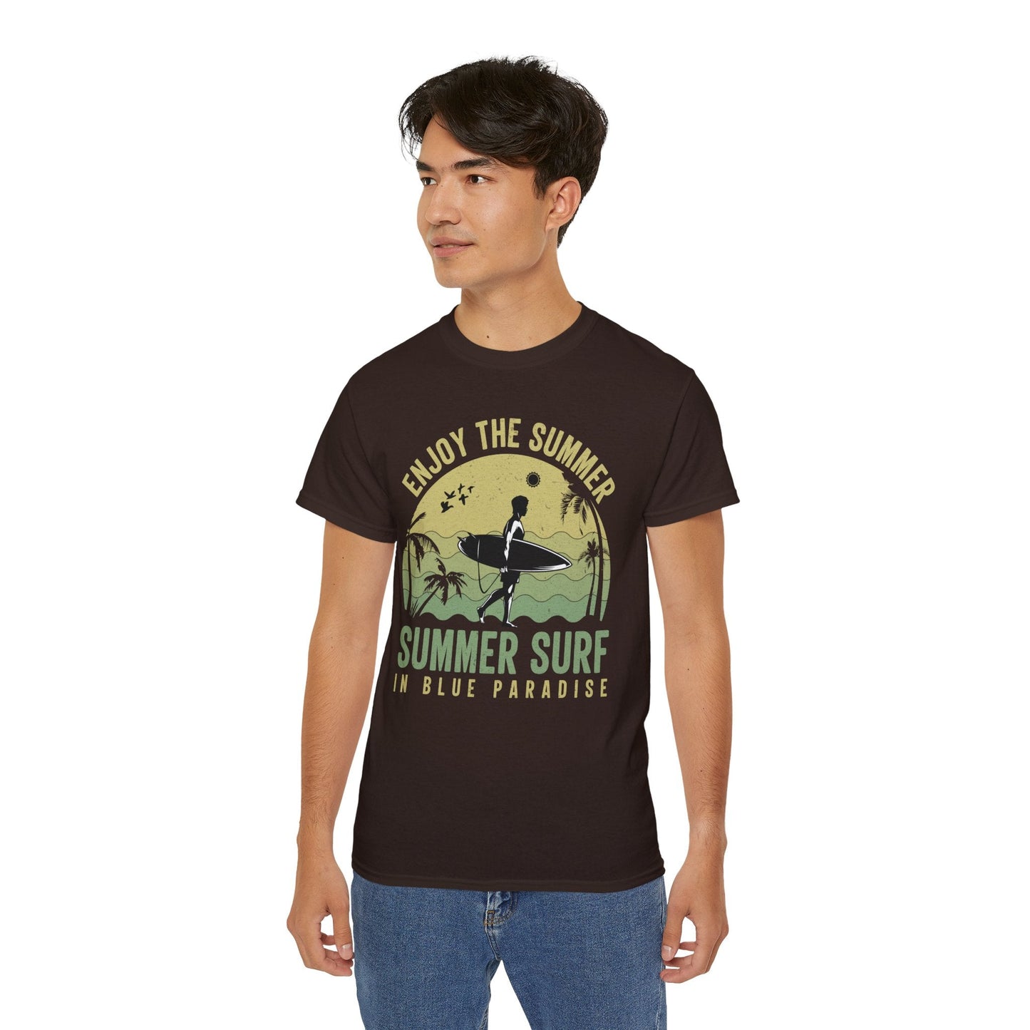 Summer Surf Art Design T Shirt TeeGallery Gildan 2000 Unisex Cotton Tee Apparel Collection