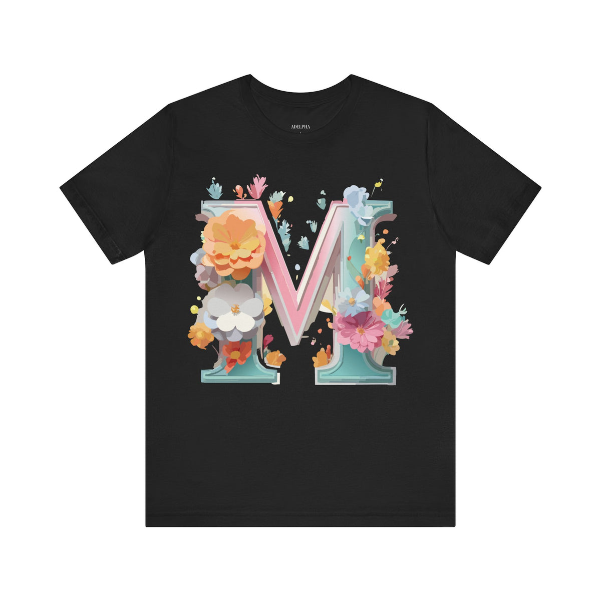 Letter M Graphic Unisex Cotton Bella+Canvas Tee with Art Letter Design