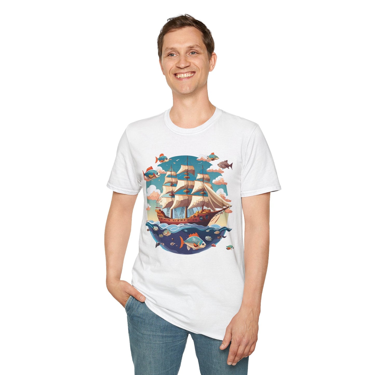 Unisex Ship T Shirts Frigate Vessel Tee By Gildan 64000 Softstyle 100 Percent Ring Spun Cotton