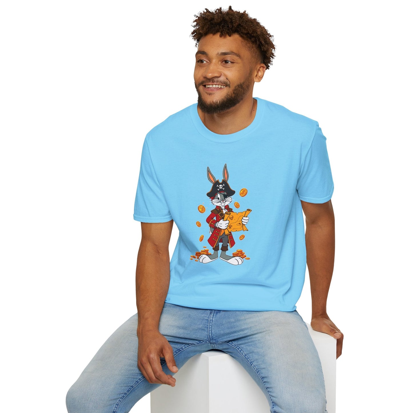 Cartoon Bunny Graphic Unisex Cotton Animal Animation Artwork Design Tee 30
