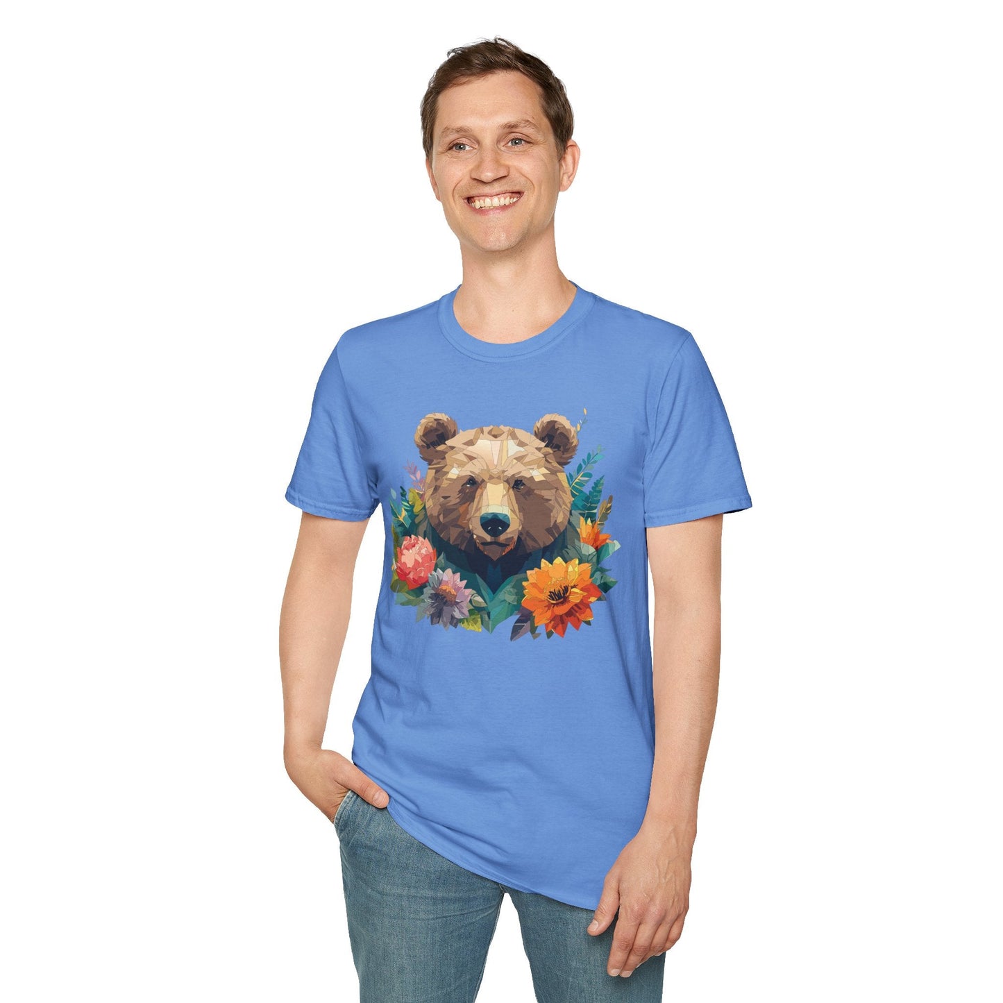 Bear T Shirt Unisex Softstyle Tee 100 Percent Ring Spun Cotton Gildan 64000 Comfortable