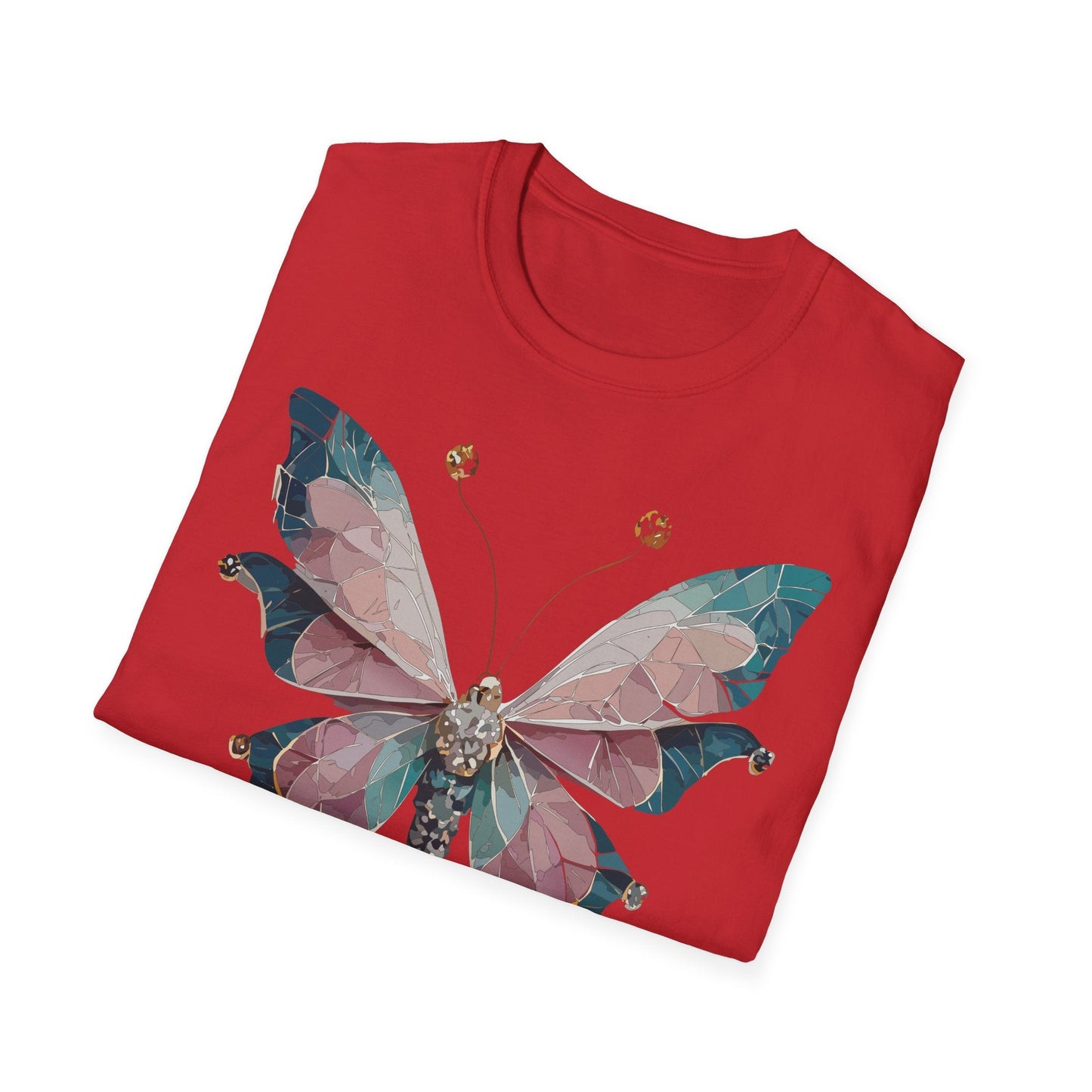 Butterfly Shirt Unisex T Shirt Monarch Print Gildan Softstyle 64000 100 Percent Ring Spun Cotton
