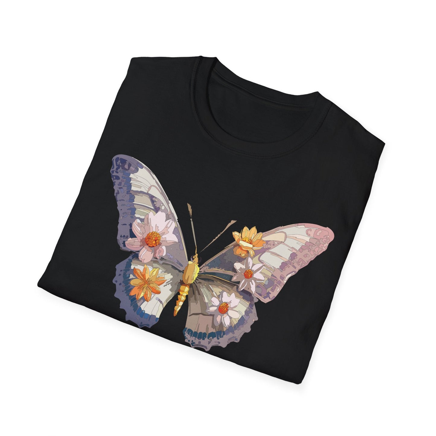 Butterfly Shirt Unisex Short Sleeve Tee Monarch Butterfly Design Gildan Softstyle 64000