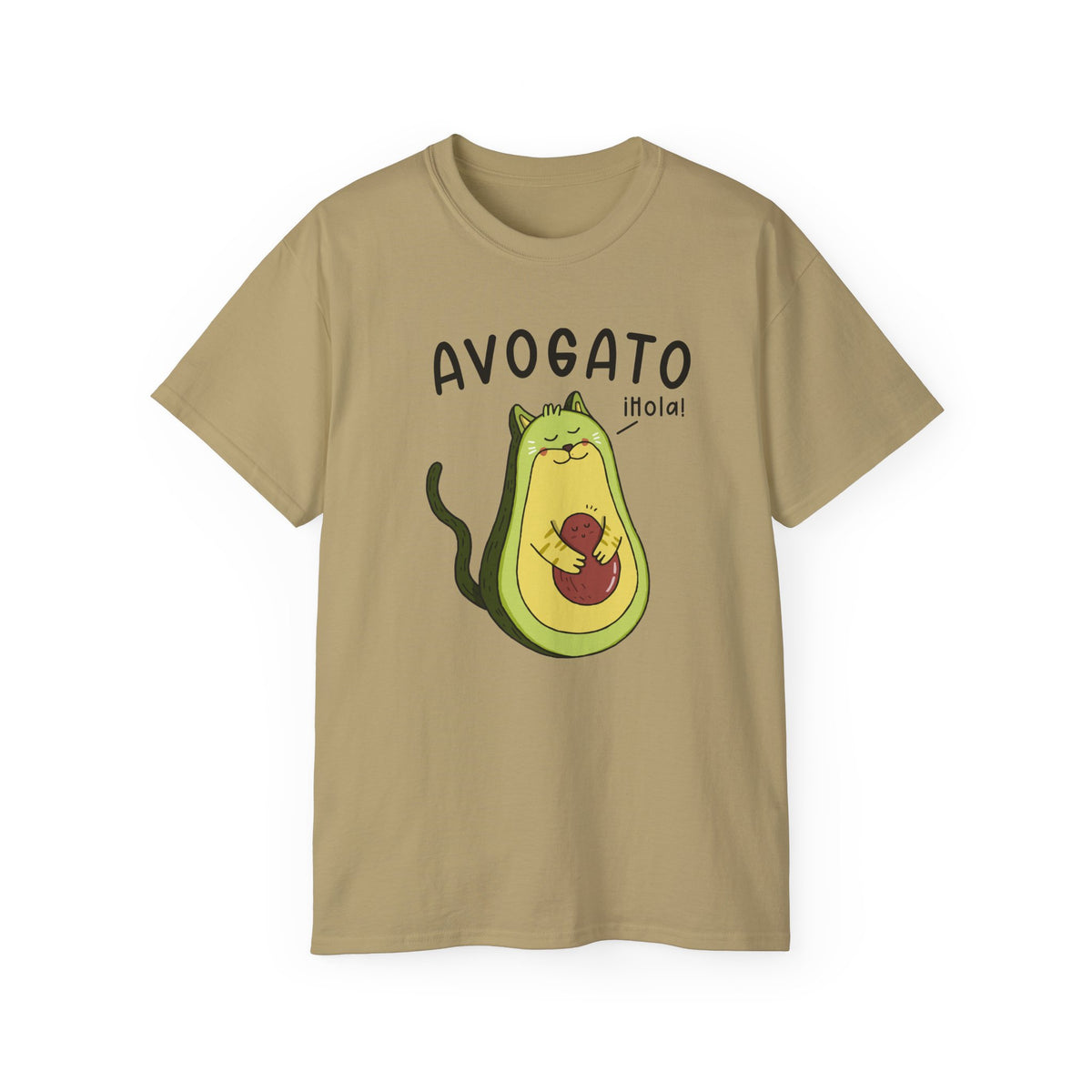 Avogato Avocado Cat Tee | Cute Avocado Cat Illustration