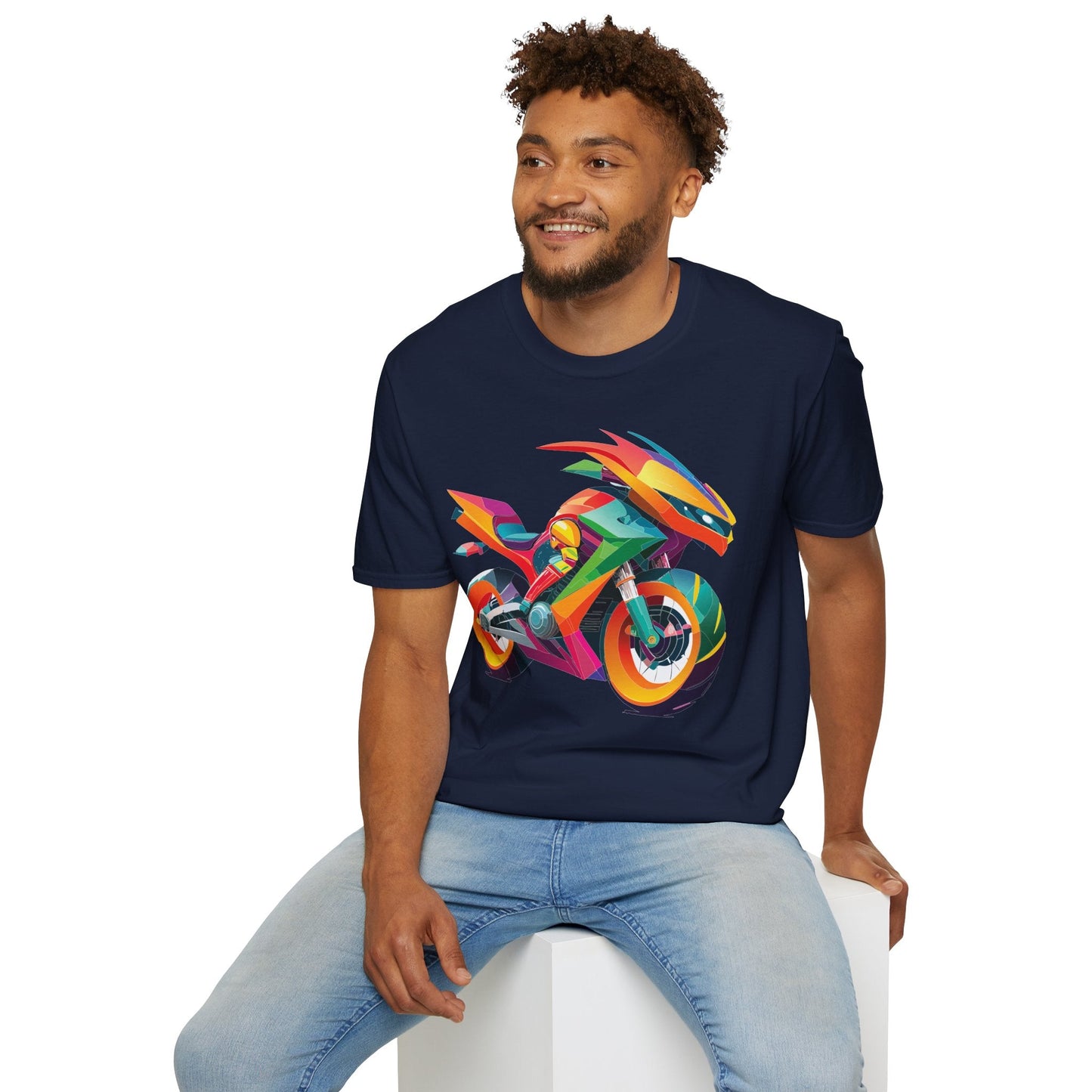 Bike Graphic Unisex Cotton Motorcycle Art Design Tee 5