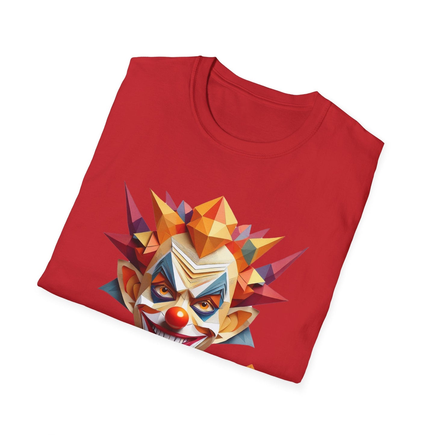 Unisex Clown Shirt With Funny Man Scary Man Circus Theme Tee Gildan Softstyle 64000