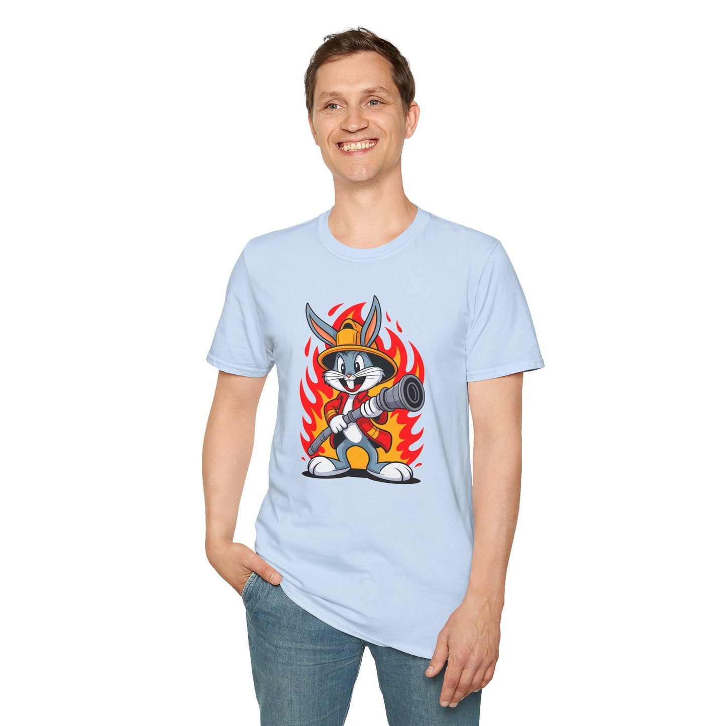 Bugs Bunny T Shirt Unisex Cartoon Graphic Tee 100 Percent Ring Spun Cotton Softstyle